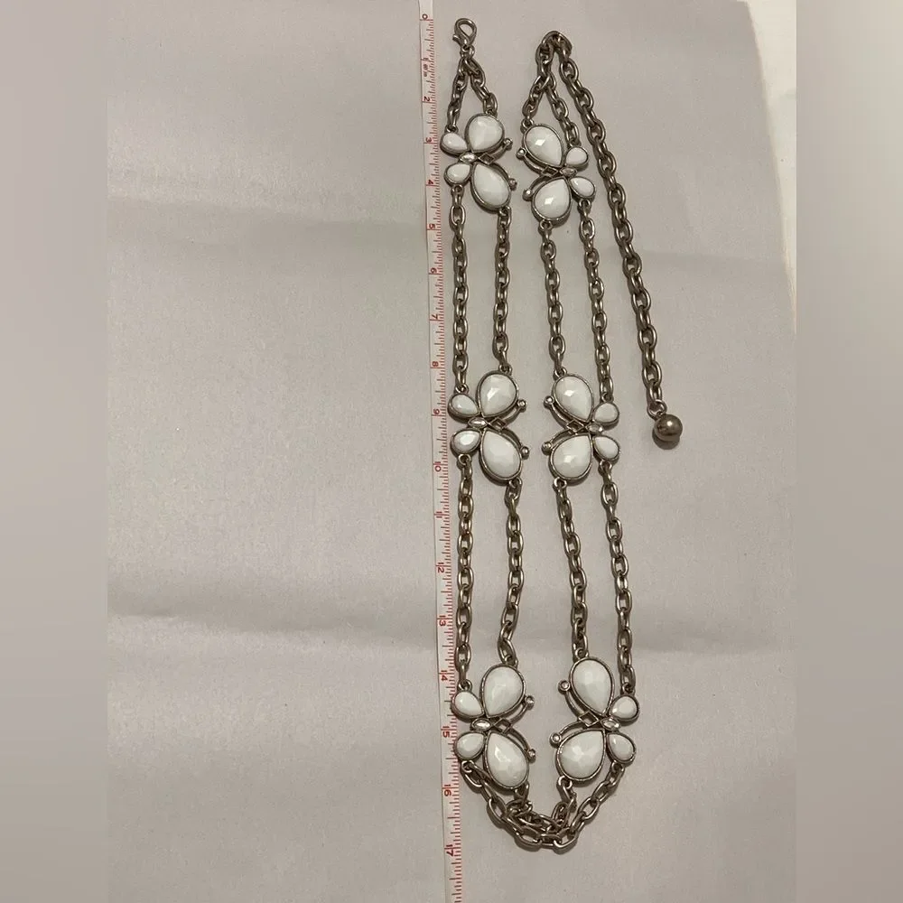 Silver Chain Belt With Butterfly Detail